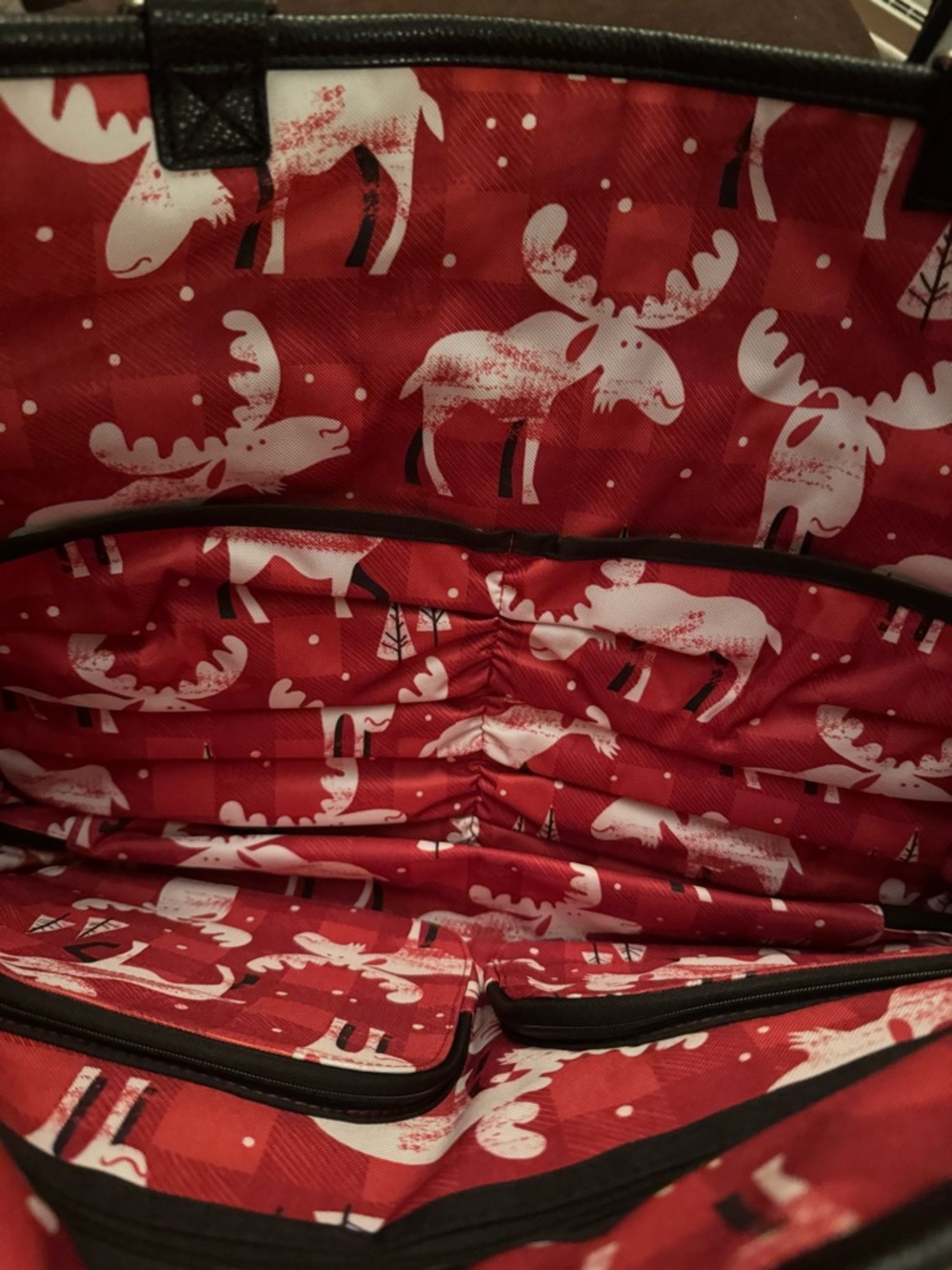 Thirty One Double Take Tote Bag Reversible Quilted Diamonds/Moosin Around NWT - Picture 6 of 10